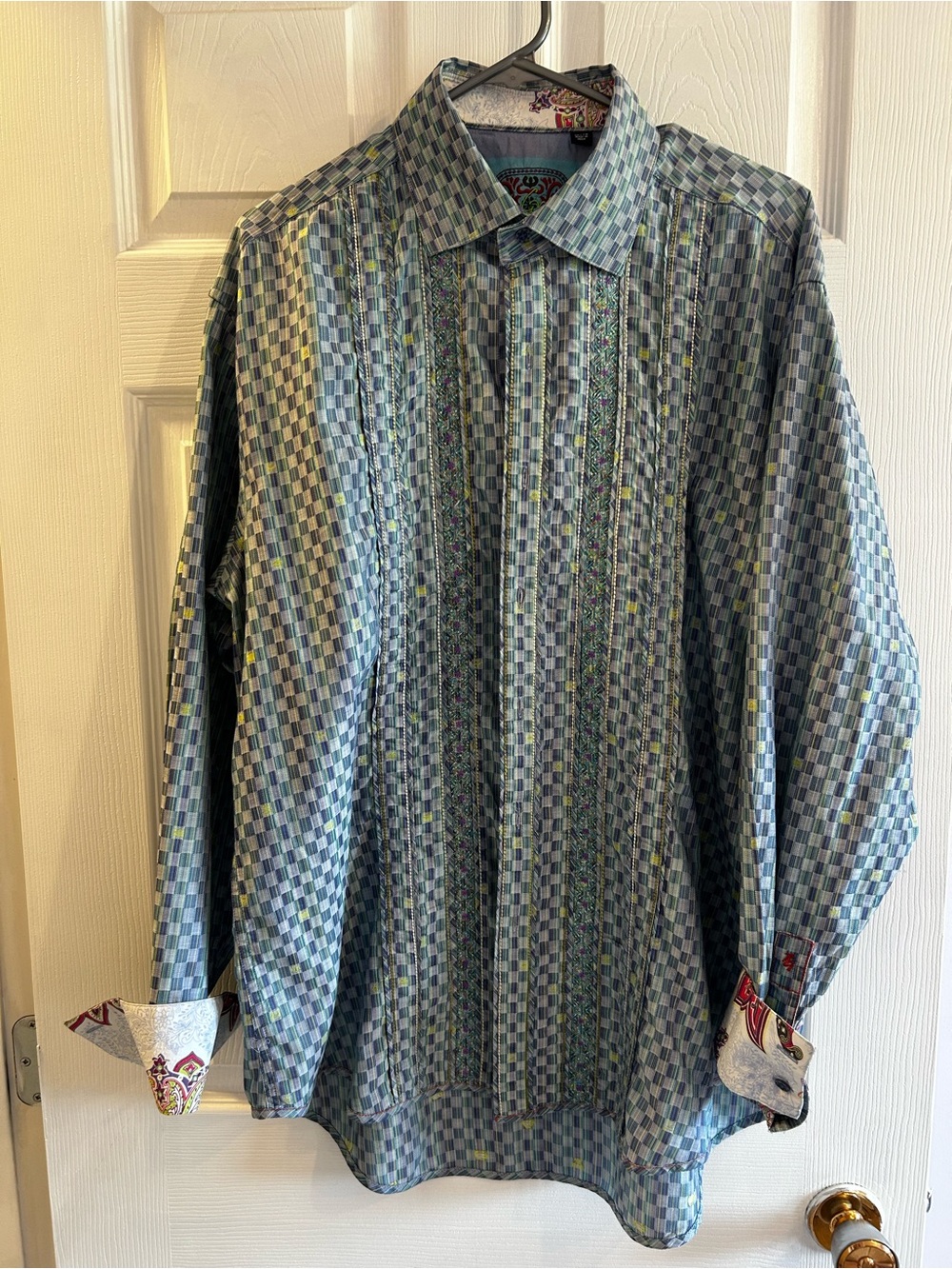 Robert Graham Blue Multi-Patterned Check Button-Up Shirt